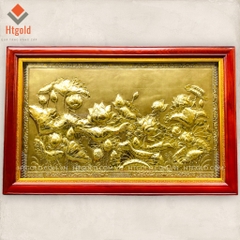 TRANH ĐỒNG HOA SEN (Kích thước 88cm x 155cm).