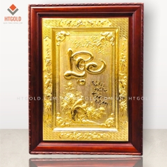 TRANH CHỮ LỘC THƯ PHÁP - MẠ VÀNG 24K (Kích thước 128cm x 88cm)