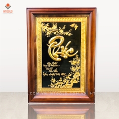 TRANH ĐỒNG CHỮ PHÚC THƯ PHÁP, MẠ VÀNG 24K (Kích thước 54cm x 38cm)