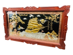 TRANH ĐỒNG THUẬN BUỒM XUÔI GIÓ, MẠ TAM KHÍ (Kích thước 127cm x 231cm)
