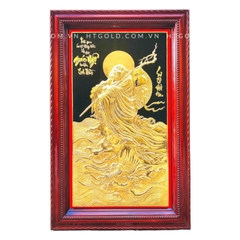 TRANH SƯ TỔ ĐẠT MA (Kích thước 88cm x 128cm; Mạ vàng 24k)