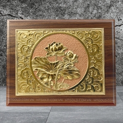 QUÀ TẶNG TRANH ĐỒNG HOA SEN <br>(Kích thước 20cm x 25cm)