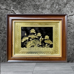 TRANH ĐỒNG HOA SEN <br>(Kích thước 28cm x 34cm)