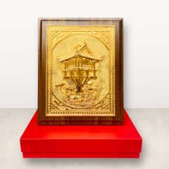 TRANH ĐỒNG CHÙA MỘT CỘT, MẠ VÀNG 24K <br>(Kích thước 20cm x 25cm)...
