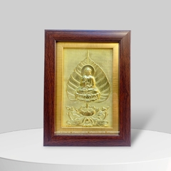 TRANH LÁ BỒ ĐỀ BẰNG ĐỒNG VÀNG (15cm x 20cm)