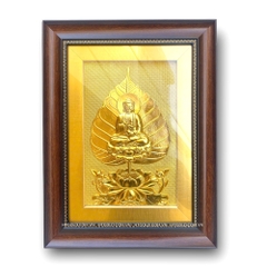 TRANH LÁ BỒ ĐỀ MẠ VÀNG 24k (32cm x 42cm)