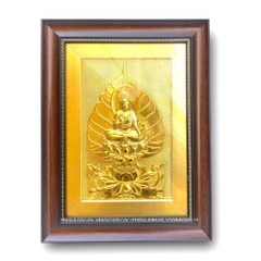 TRANH LÁ BỒ ĐỀ MẠ VÀNG 24k (32cm x 42cm)