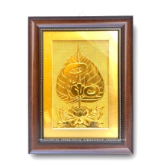 TRANH LÁ BỒ ĐỀ CHỮ "PHÚC" MẠ VÀNG 24k (32cm x 42cm)