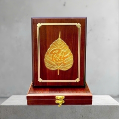 LÁ BỒ ĐỀ CHỮ PHÁT, DÁT VÀNG (17cm x 22cm)