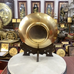 TRANH ĐĨA ĐỒNG CHỮ TRI ÂN MẠ VÀNG 24K (Đk 19cm / Cao 25cm)