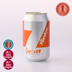 Bia thủ công 7 Bridges Sunset Tangerine Wheat 330ml hương vị cam quýt tươi mát cùng hương hoa cỏ và gia vị