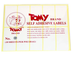 Giấy nhãn Tomy 121 10tờ/xấp