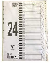 Bìa phân trang nhựa 24 số LD