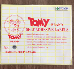 Giấy nhãn Tomy 112 (8x206mm) 10tờ/xấp