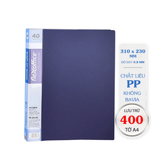 Bìa 40 lá A4 FO-DB02 xanh T40
