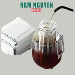 Cà phê phin giấy tiện lợi Robusta nguyên chất có vị đắng nhẹ, thơm quyến rũ, hậu ngọt túi 10 gói mỗi 20g từ nam nguyên
