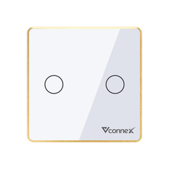 Công tắc thông minh 2 kênh viền nhôm Vconnex VCN-WS02L