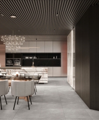 Gạch Ấn Độ 600x600 men Matt Porcelain BETON GRIS