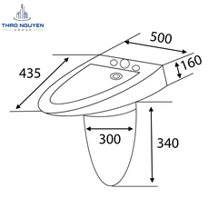 Chậu Lavabo Treo Tường JOPA JP5-01 Kèm Chân Treo JP6-T03