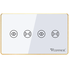 Công tắc rèm đôi viền nhôm Vconnex VCN-WS2CL