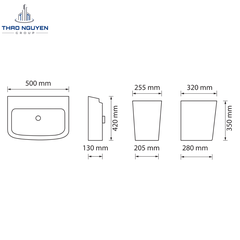 Chậu Lavabo Treo Tường JOPA JP1-225 Kèm Chân Treo JP2-555