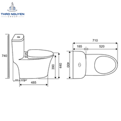 Bồn Cầu Liền Khối OSETER OS1-36