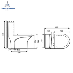 Bồn Cầu Liền Khối OSETER OS1-28