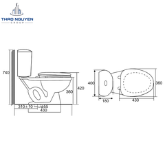 Bồn Cầu Hai Khối JOPA JP2-16