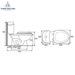Bồn Cầu Hai Khối OSETER OS2-15