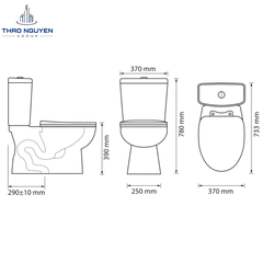 Bồn Cầu Hai Khối OSETER OS6-302