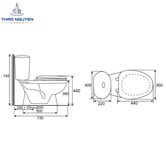 Bồn Cầu Hai Khối OSETER OS2-20