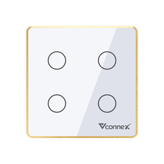 Công tắc thông minh 4 kênh viền nhôm Vconnex VCN-WS04L