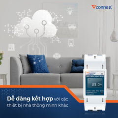 Bộ giám sát tiêu thụ điện năng thông minh 1 pha Vconnex VCN-EM0101