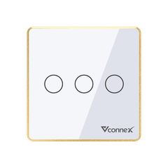 Công tắc thông minh 3 kênh viền nhôm Vconnex VCN-WS03L
