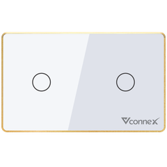 Công tắc thông minh 2 kênh viền nhôm Vconnex VCN-WS02L