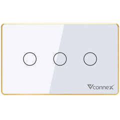 Công tắc thông minh 3 kênh viền nhôm Vconnex VCN-WS03L