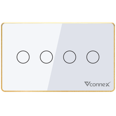 Công tắc thông minh 4 kênh viền nhôm Vconnex VCN-WS04L