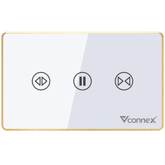 Công tắc rèm đơn viền nhôm Vconnex VCN-WS1CL