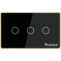 Công tắc thông minh 3 kênh viền nhôm Vconnex VCN-WS03L