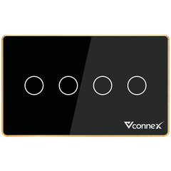 Công tắc thông minh 4 kênh viền nhôm Vconnex VCN-WS04L