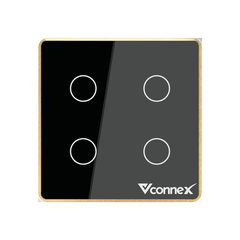 Công tắc thông minh 4 kênh viền nhôm Vconnex VCN-WS04L