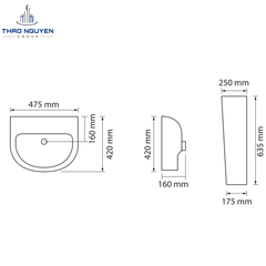 Chậu Lavabo Chân Đứng OSETER OS1-224 Kèm Chân Chậu OS2-552