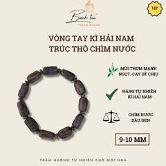 [LIVE] Vòng tay trầm hương Kì Hải Nam chìm nước Tâm Kì dầu đốt trúc 9-10li dầu đen 046-09