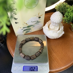 [LIVE] Vòng tay trầm hương Kỳ Hải Nam Tâm Kỳ Dầu dạng trụ trúc thô 9-10li 028