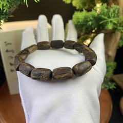 [LIVE] Vòng tay trầm hương Kỳ Hải Nam Tâm Kỳ Dầu dạng trụ trúc thô 9-10li 028