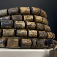 Vòng tay trầm hương Kì Hải Nam đốt trúc dài đeo cổ đeo tay 4 vòng hạt 5 li thơm mạnh 13gram 039-01