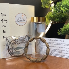 Vòng trầm hương Philippine Agusan cận chìm hạt dạng trúc thô 9li nặng gần 8gram A0007