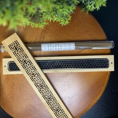 [QÙA TẶNG KHI MUA NHANG] Hộp đế đốt nhang không tăm nhang thanh gỗ, có nam châm, lướt sắt, bông chống cháy