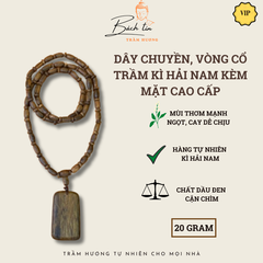 [LIVE] Vòng cổ trầm hương Kỳ Hải Nam cận chìm thơm nhẹ dễ chịu kèm mặt dây 20g 136