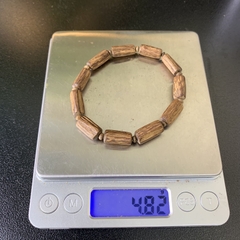 Vòng trầm hương Kalimantan Indonesia cận chìm 7-8 li hạt thô thơm thanh nhẹ nhàng #0006